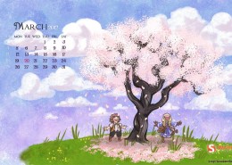 2012年3月卡通月历桌面壁纸