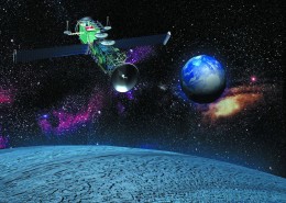 人造卫星插画桌面壁纸