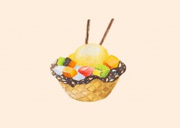 创意手绘美食插画桌面壁纸