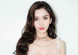 angelababy性感吊带白裙写真桌面壁纸