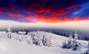 雪中木屋风景桌面壁纸