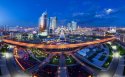 阿斯塔纳都市风景双屏桌面壁纸