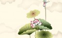 植物水墨画桌面壁纸
