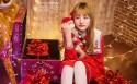 金发圣诞美女桌面壁纸