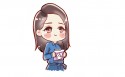美女明星李沁卡通形象桌面壁纸