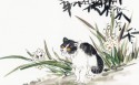 国画可爱猫咪桌面壁纸