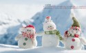 2017年1月可爱雪人日历桌面壁纸