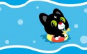呆萌闪电猫卡通桌面壁纸