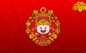 招财童子·国民小财神卡通红色背景桌面壁纸