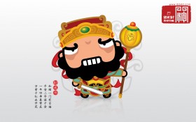招财童子之门神系列桌面壁纸
