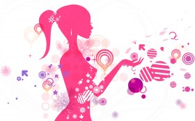 女人花矢量图桌面壁纸