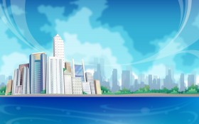 城市高楼矢量图桌面壁纸