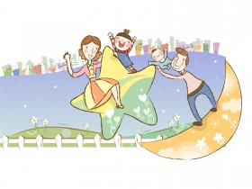 幸福家庭矢量图桌面壁纸