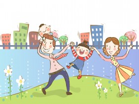 幸福家庭矢量图桌面壁纸