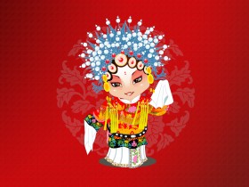 卡通京剧人物桌面壁纸