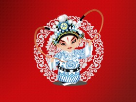 卡通京剧人物桌面壁纸
