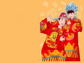 中国传统婚礼矢量图桌面壁纸