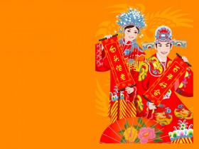 中国传统婚礼矢量图桌面壁纸