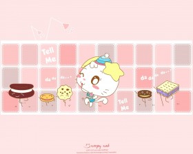 烤猫卡通桌面壁纸