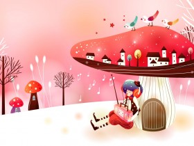 韩国矢量卡通：奇幻乐园桌面壁纸