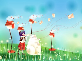 韩国矢量卡通：奇幻乐园桌面壁纸