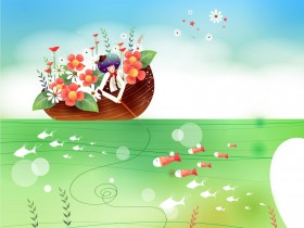 韩国矢量卡通：奇幻乐园桌面壁纸