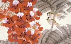 工笔花鸟画桌面壁纸
