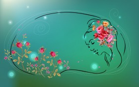 女人花卡通桌面壁纸