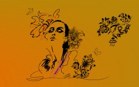 女人花卡通桌面壁纸