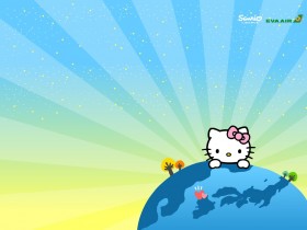 长荣航空Hello Kitty 彩绘机桌面壁纸