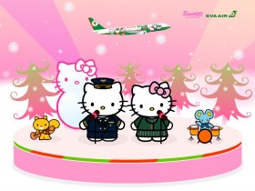 长荣航空Hello Kitty 彩绘机桌面壁纸