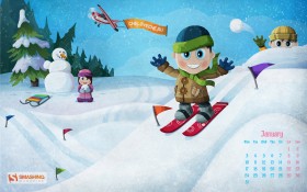2011年1月月历桌面壁纸