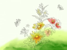 水墨花卉桌面壁纸