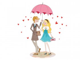 矢量小女子简笔图桌面壁纸