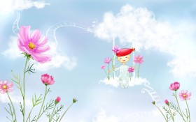 手绘四季景色桌面壁纸