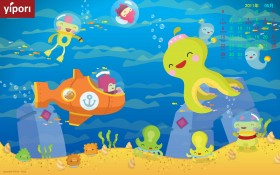 2011年5月卡通月历桌面壁纸