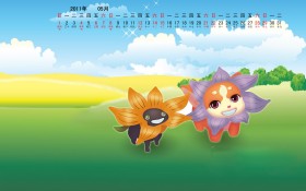 2011年5月卡通月历桌面壁纸