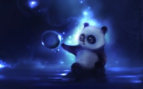 Apofiss水彩插画小黑猫Yin桌面壁纸