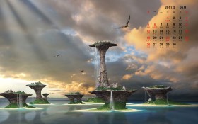 2011年6月创意月历桌面壁纸