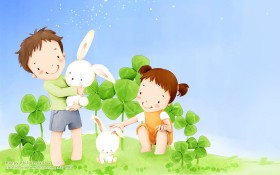 韩国儿童卡通插画桌面壁纸