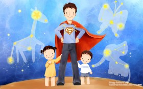 韩国父亲节插画主题桌面壁纸