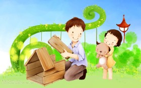 韩国父亲节插画主题桌面壁纸