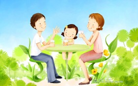 韩国母亲节插画主题桌面壁纸