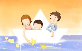 韩国母亲节插画主题桌面壁纸