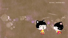 可爱卡通小猫桌面壁纸