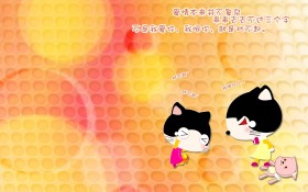 猫咪宝贝签名档卡通桌面壁纸