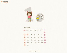 cyworld 10月月历桌面壁纸