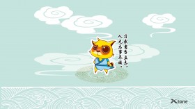 功夫狸猫卡通桌面壁纸