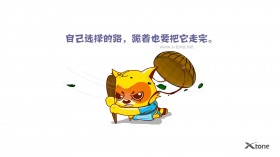 功夫狸猫 可爱卡通宽屏桌面壁纸