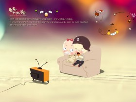 毕加猪 可爱卡通小猪情侣桌面壁纸